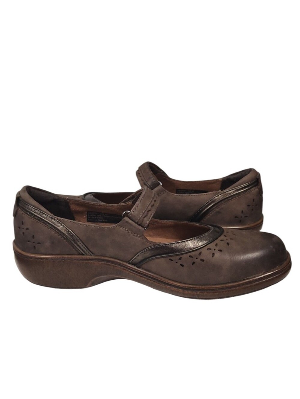 Aravon Dolly Mary Jane Comfort Orthotic Shoes | Brown Leather | Size 10